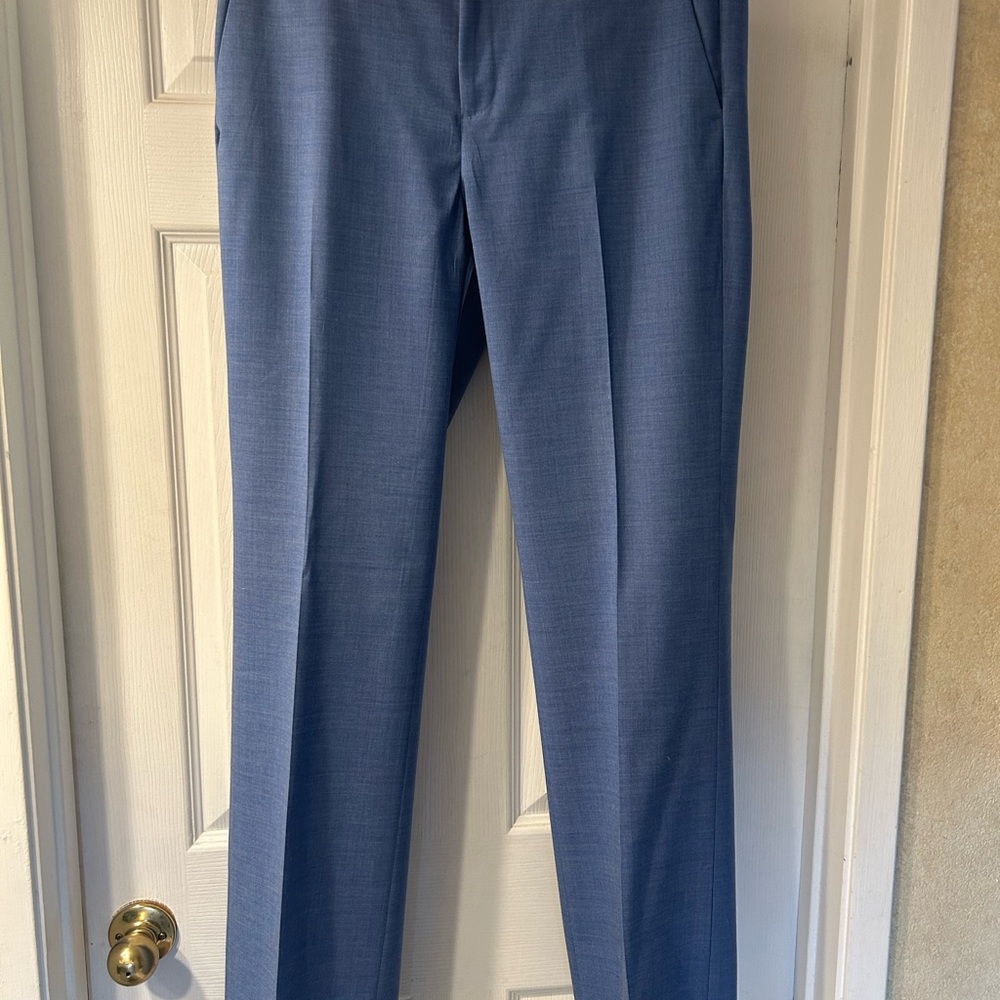 Banana Republic heathered sky blue wool/spandex Logan Trousers size 8